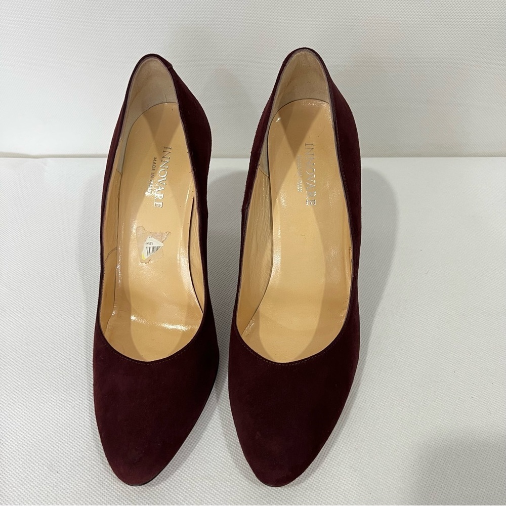 Innovare made Italy Pump Heels Size 36 (6)  Elegant Dark Burgundy Maroon Suede - Picture 2 of 8